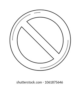 Blocked data vector line icon isolated on white background. Blocked data line icon for infographic, website or app.