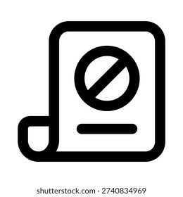 Blocked Document Modern Line Icon for Privacy, Security, and Access Control Illustration
