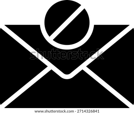 Blocked Email Icon - Spam, Junk Mail Concept