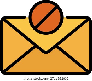 Icono de correo electrónico bloqueado: Símbolo de mensaje de spam