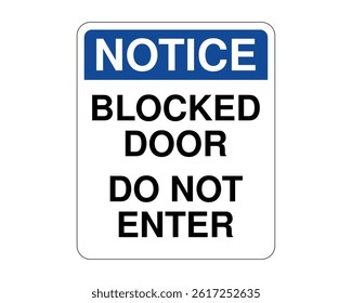 Blocked Entry Safety Sign, Do Not Enter Alert, Workplace Compliance Symbol – High Quality Stock Image