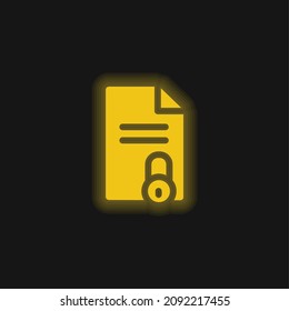Blocked File yellow glowing neon icon
