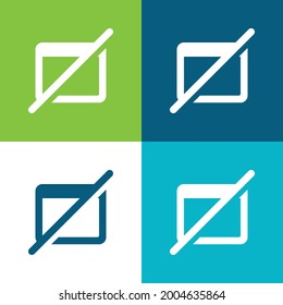 Blocked Flat four color minimal icon set