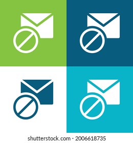 Blocked Flat four color minimal icon set