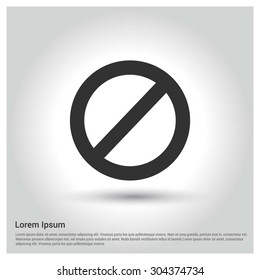 Blocked icon. Circle concept Shadow web buttons. vector illustration. Flat design style