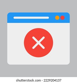 Icono bloqueado en estilo plano sobre el navegador, usar para presentación de aplicaciones móviles del sitio web