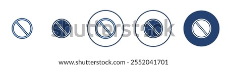 Blocked icon Thin line art isolated