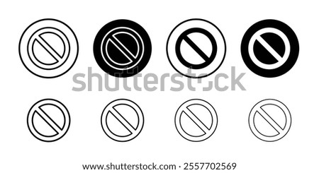 Blocked icon Thin line illustration set