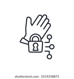 gesperrtes Symbol. vector.Editable stroke.linear style Zeichen zur Verwendung Web-Design, logo.Symbol-Illustration.