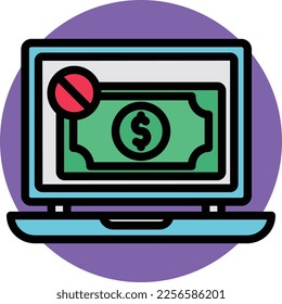 Blocked income  Vector Icon which is suitable for commercial work and easily modify or edit it
