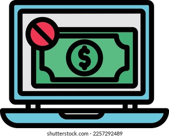 Blocked income  Vector Icon which is suitable for commercial work and easily modify or edit it
