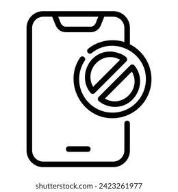 blocked Line Icon Background White