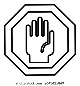 blocked line icon design. blocked thin black outline symbol vector illustration. editable stroke icon on transparent background.