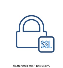 Blocked lock office ssl icon. Vector illustration