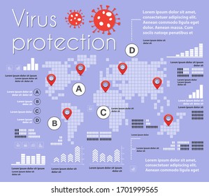 The blocked lockdown city is banned from the movement of the quarantine virus epidemic danger. Stock 3D illustration vector design