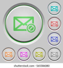 Blocked mail color icons on sunk push buttons