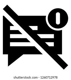 Blocked message glyph icon