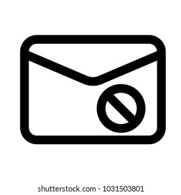 blocked message icon outline style design