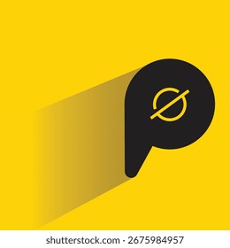 blocked message icon with shadow yellow background