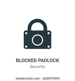 Blocked padlock glyph icon vector on white background. Flat vector blocked padlock icon symbol sign from modern security collection for mobile concept and web apps design.