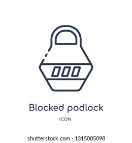 blocked padlock icon from security outline collection. Thin line blocked padlock icon isolated on white background.