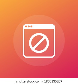 blocked page vector icon for web
