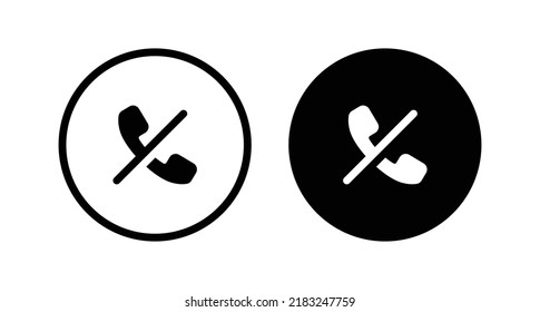 Blocked, Phone Call Blocking Icon Vector Isolated On Circle Button