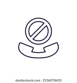 blocked phone call icon, line pictogram