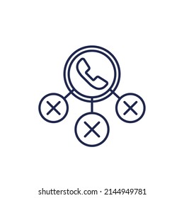 Blocked Phone Calls Line Icon