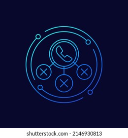 Blocked Phone Calls Line Vector Icon