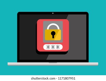 Blocked phone in flat style