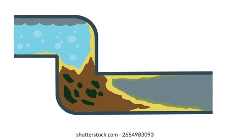 Verstopfte Rohre, die mit Wasser und Schlamm überlaufen. Entwässerungsfehler und dringende Sanitäreinrichtungen.
