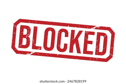 blocked red rubber stamp vector design.