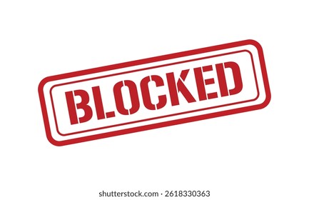 BLOCKED red stamp text vector, rubber stamp