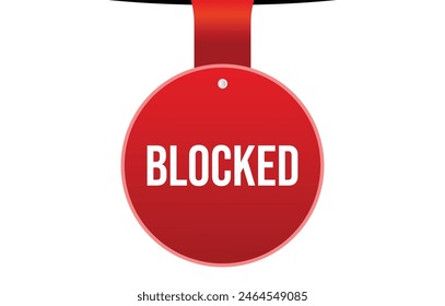 ilustración de Anuncio de Vector rojo bloqueado aislado sobre fondo blanco