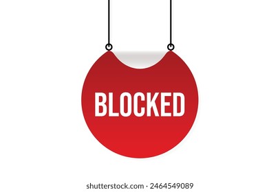 blocked red vector banner illustration isolated on white background