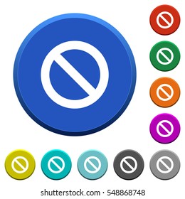 Blocked round color beveled buttons with smooth surfaces and flat white icons
