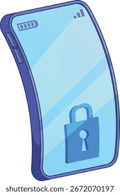 Smartphone bloqueado con Ilustración vectorial de candado