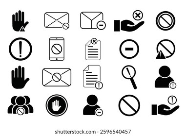 blocked social media,  reply icon  cross 