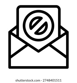 Blocked spam email envelope for phishing protection and security