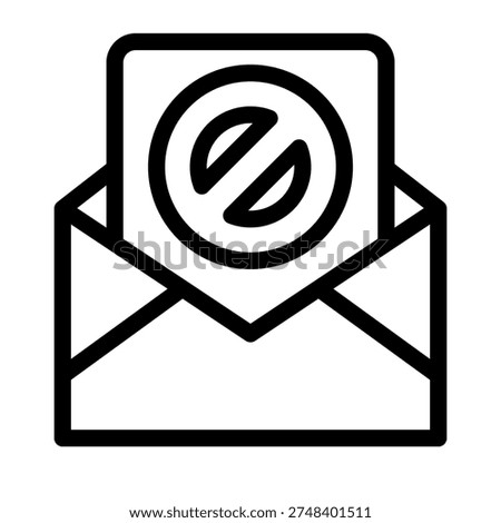 Blocked spam email envelope for phishing protection and security