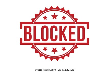 Blocked stamp red rubber stamp on white background. Blocked stamp sign. Blocked stamp.