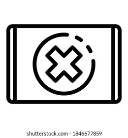 Icono de tableta bloqueada. Icono de vector de tableta bloqueado de contorno para diseño web aislado en fondo blanco