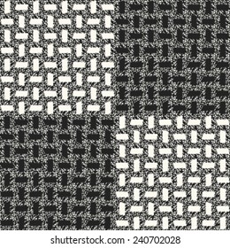 Blocked textured check seamless pattern. Vector.