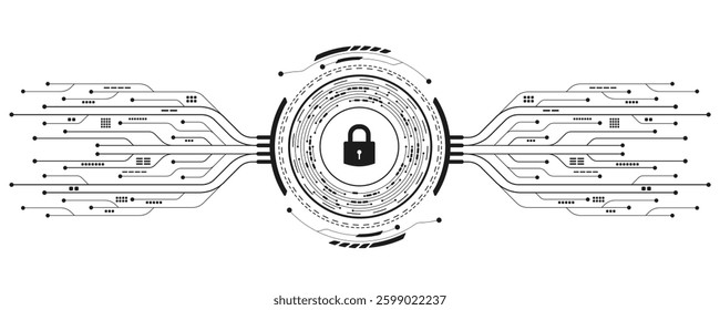 Blocked UI system with HUD elements on white backdrop. AI circuit board for UI and GUI design. Touch screen button for interface. Vector illustration. EPS 10