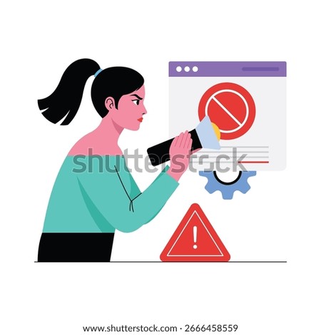 Blocked Url Flat Illustration. EPS 10 file