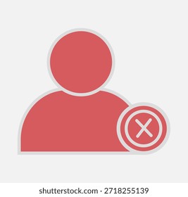 Blocked User Account Icon (Red)
