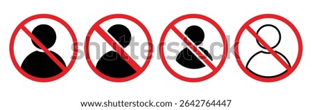 Blocked User and Disabled Account Icons – Flat and Outline Style Set for Social Media Restrictions, Vector illustration.