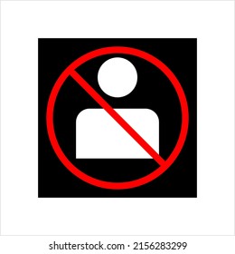 Blocked User Icon, Digital Account Access, Action Login Disallowed, Denied Vector Art Illustration