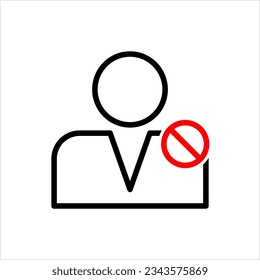 Blocked User Icon, Digital Account Access, Action Login Disallowed, Denied Vector Art Illustration